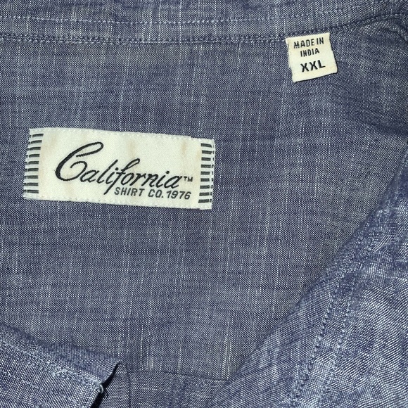 Men’s long sleeve chambray button-up shirt XXL - Picture 4 of 4